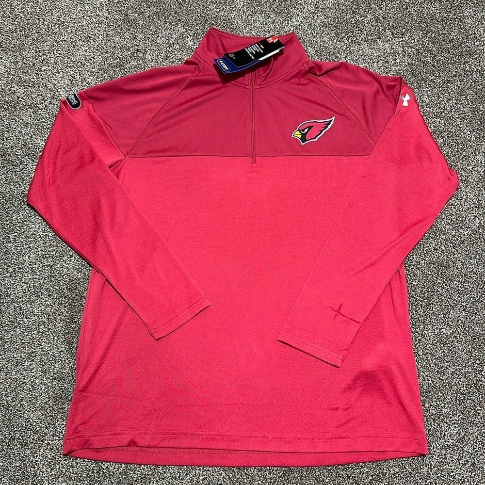 Under armor NFL combine authentic AZ Cardinals men’s large heat gear 1/4 zip
